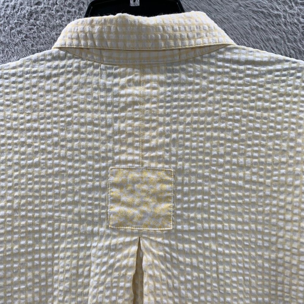 SUSAN GRAVER Shirt Womens Large Button Up Blouse Top Long Sleeve Yellow - Picture 5 of 7
